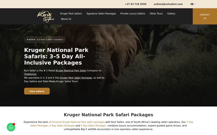 Screenshot of kurtsafari.com