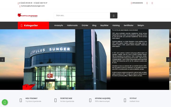Screenshot of kurtulussunger.com