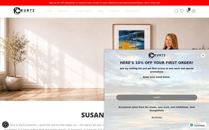 Screenshot of kurtzcreations.com