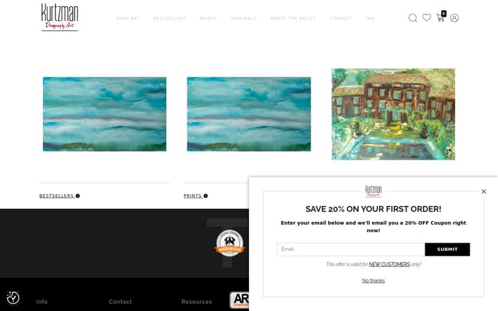 Screenshot of kurtzmandragonflyart.com