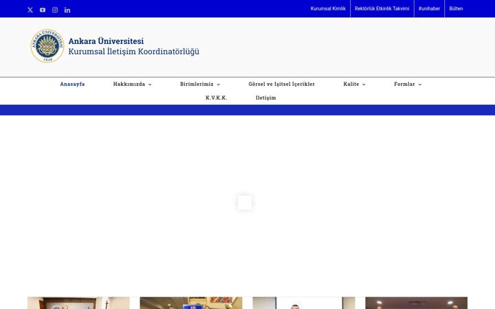 Screenshot of kurumsaliletisim.ankara.edu.tr