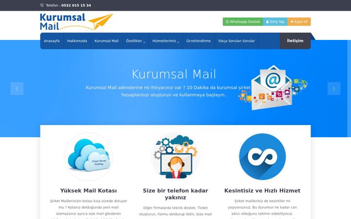 Screenshot of kurumsalmail.com.tr