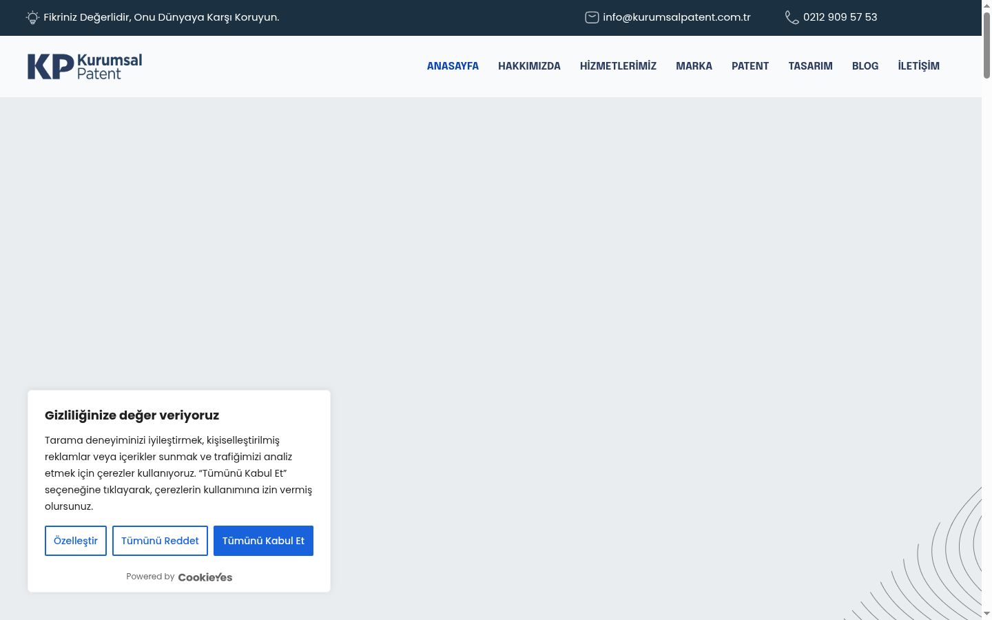 Screenshot of the consent banner shown before any interaction