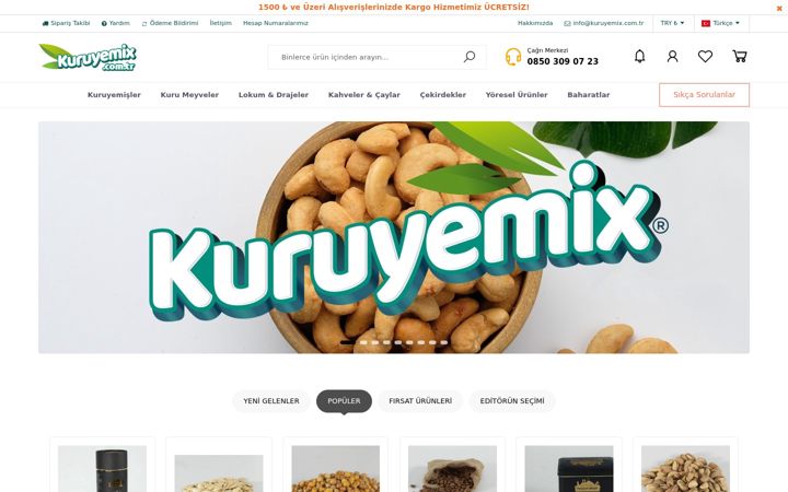 Screenshot of kuruyemix.com.tr