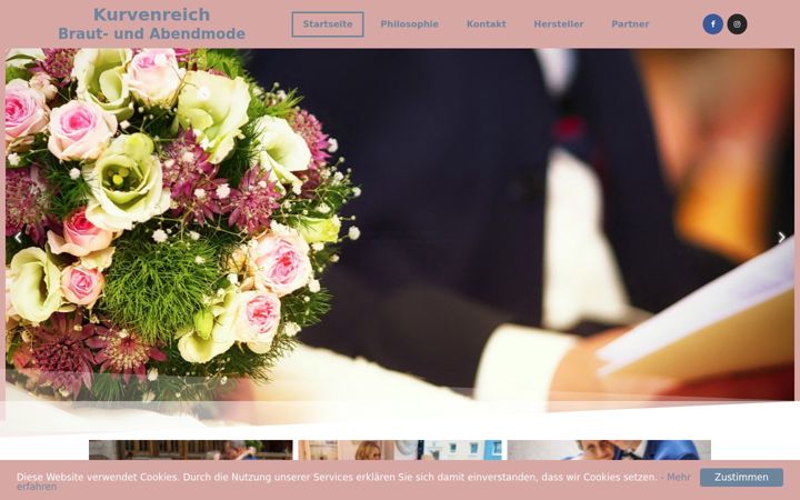 Screenshot of kurvenreich-brautmode.de