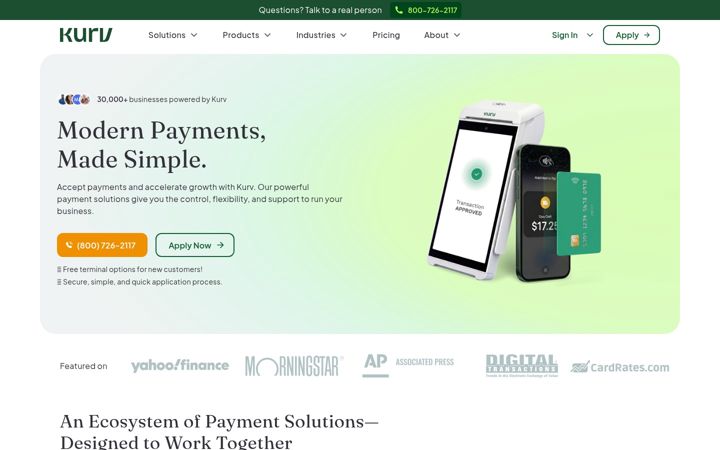 Screenshot of kurvpay.com