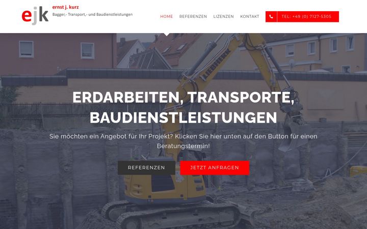 Screenshot of kurz-bagger-transport.de