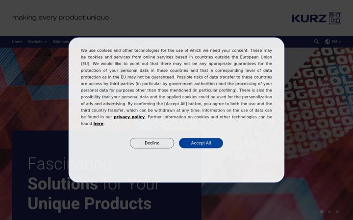 Screenshot of kurz.de
