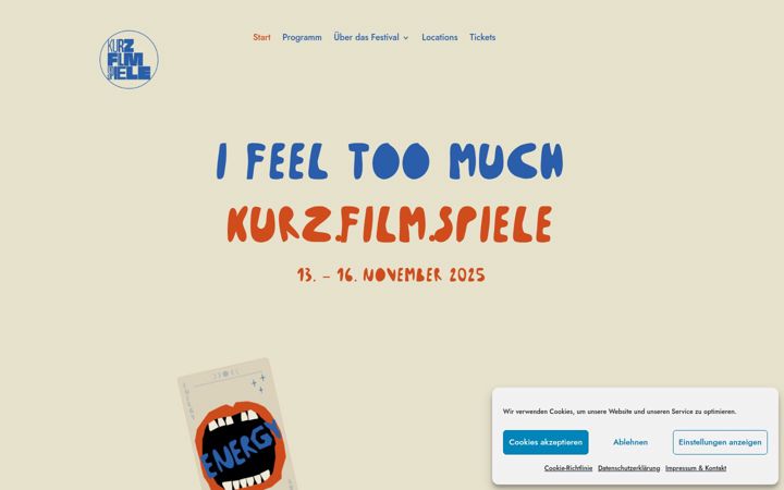 Screenshot of kurzfilmspiele.de