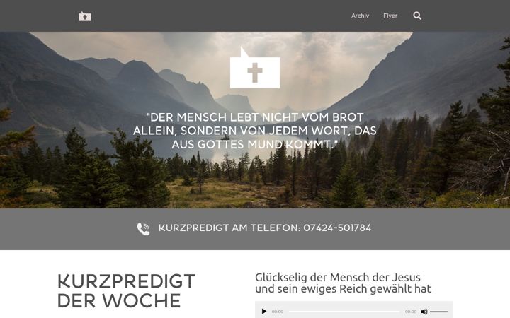 Screenshot of kurzpredigt.de