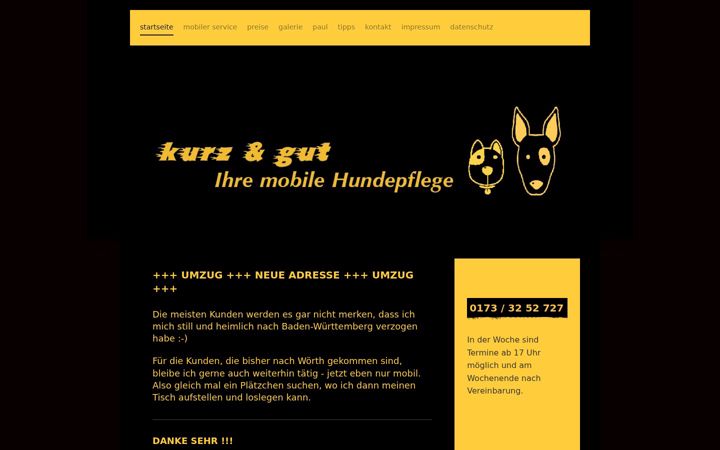 Screenshot of kurzundgut-hundepflege.de