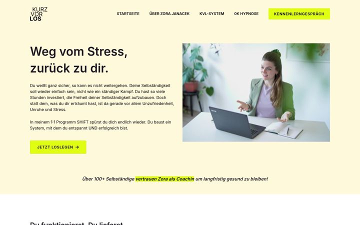 Screenshot of kurzvorlos.de