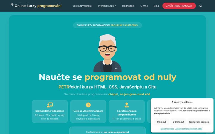 Screenshot of kurzy-programovani.cz
