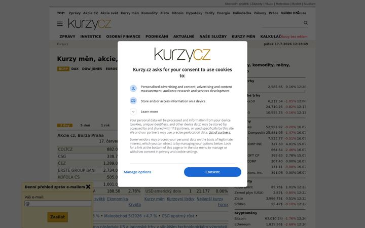 Snímek obrazovky kurzy.cz