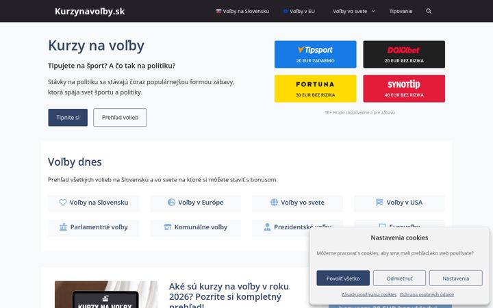 Screenshot of kurzynavolby.sk
