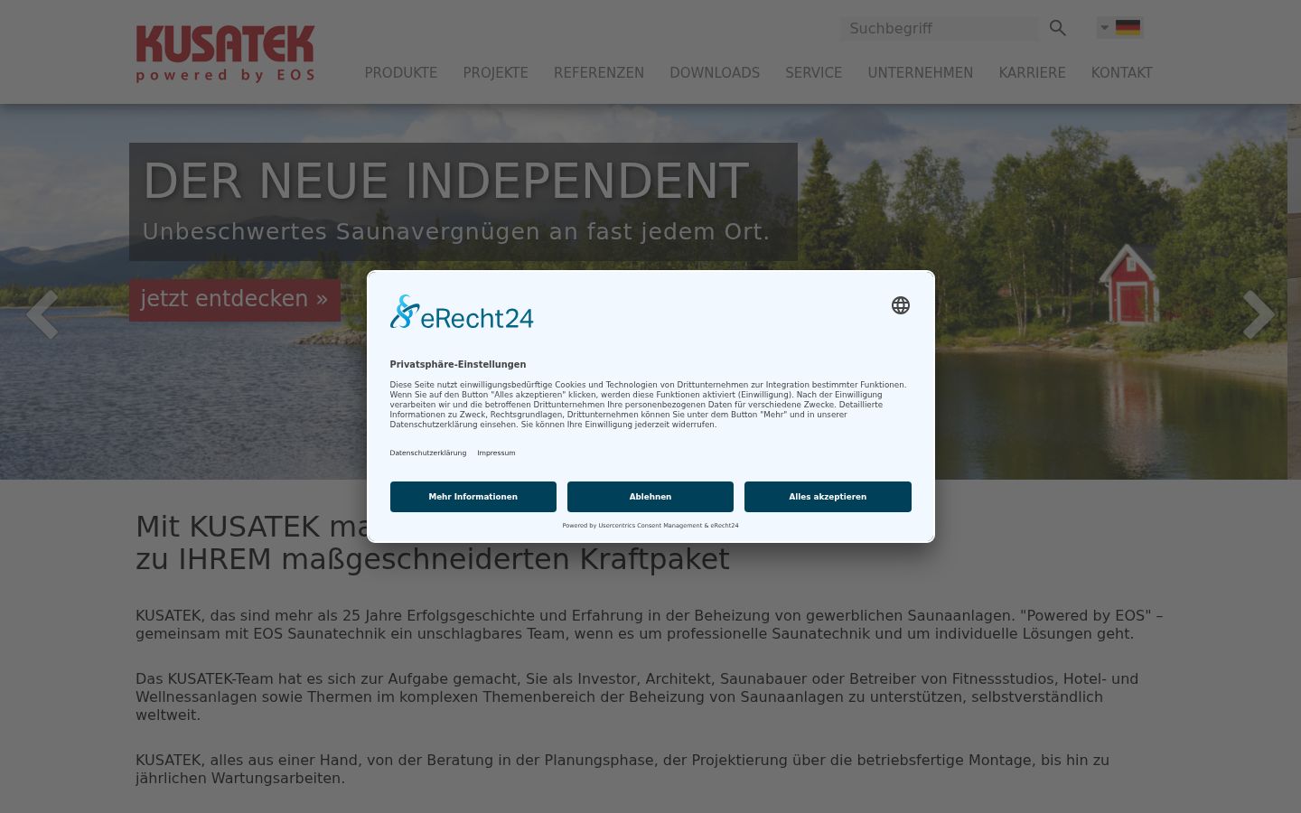 Screenshot del banner di consenso mostrato prima di qualsiasi interazione
