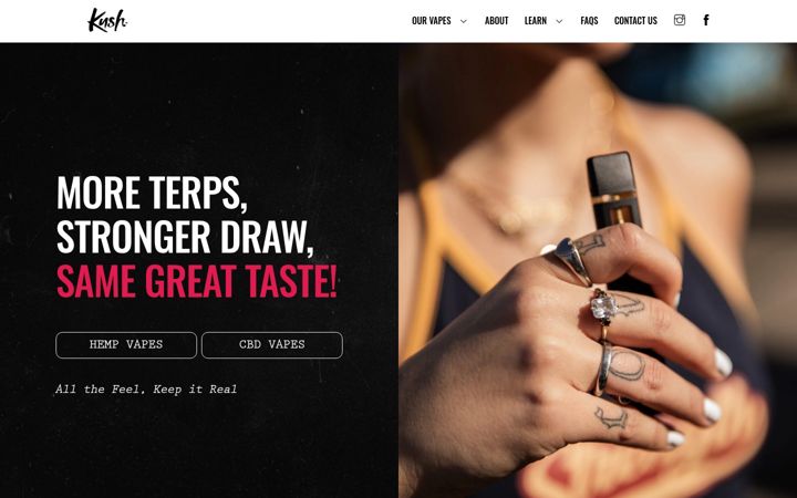 Screenshot of kushvape.com