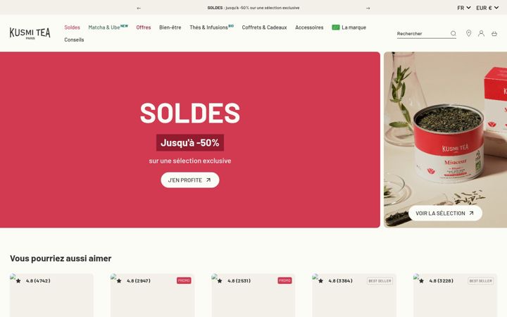 Screenshot of kusmitea.com