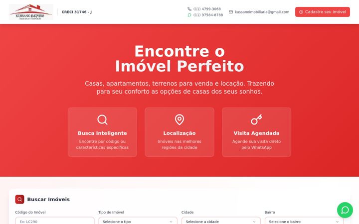 Screenshot of kussanoimoveis.com.br