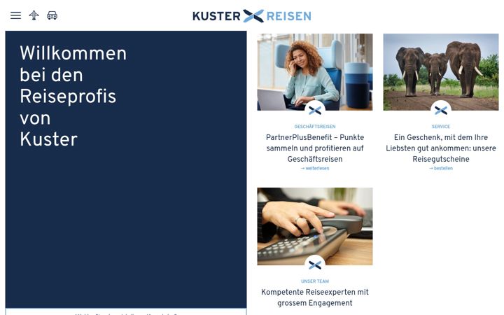 Screenshot of kuster-reisen.ch