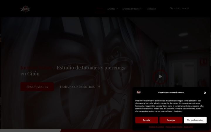 Screenshot of kustom-tattoo.com