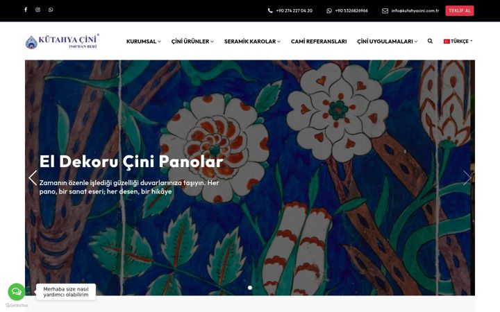 Screenshot of kutahyacini.com.tr