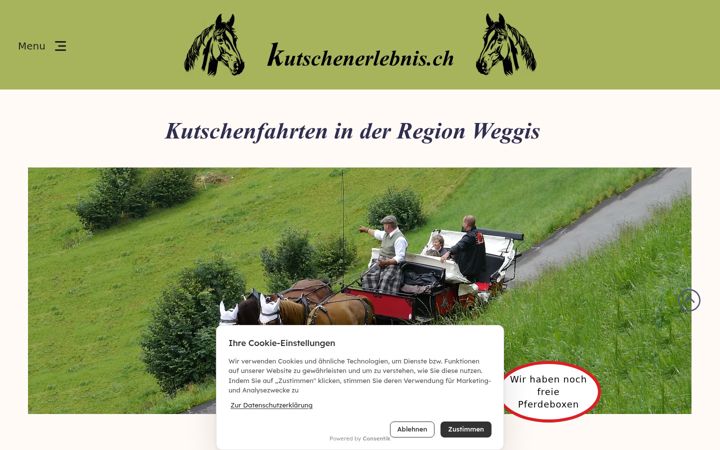 Snímek obrazovky kutschenerlebnis.ch