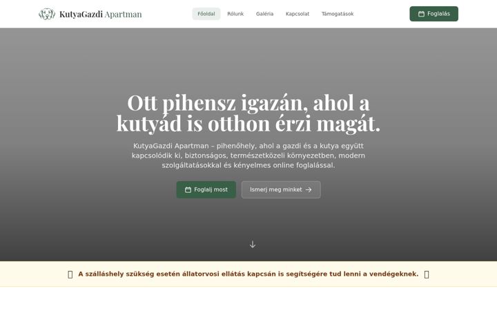 Screenshot of kutyagazdiapartman.hu