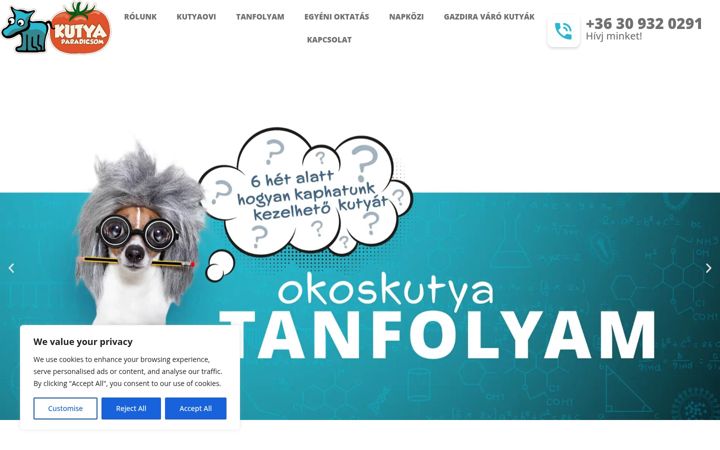 Screenshot of kutyaparadicsom.hu