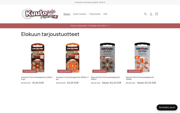 Screenshot of kuulokojeparisto.fi