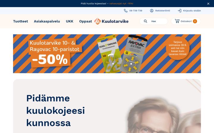 Screenshot of kuulotarvike.fi