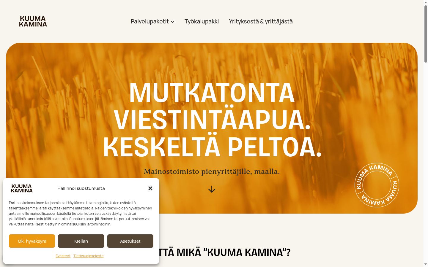Screenshot del banner di consenso mostrato prima di qualsiasi interazione