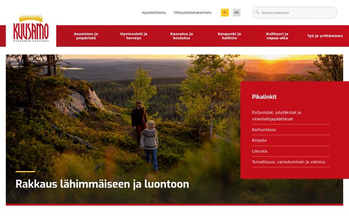 Screenshot of kuusamo.fi