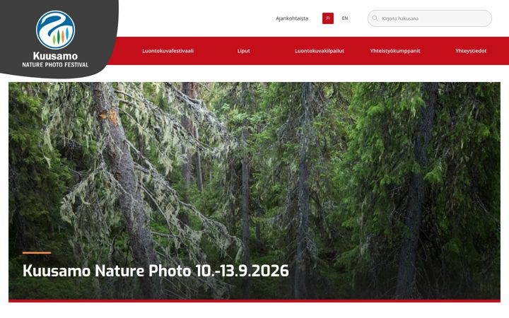 Екранна снимка на kuusamonaturephoto.fi