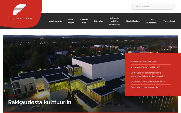 Screenshot of kuusamotalo.fi