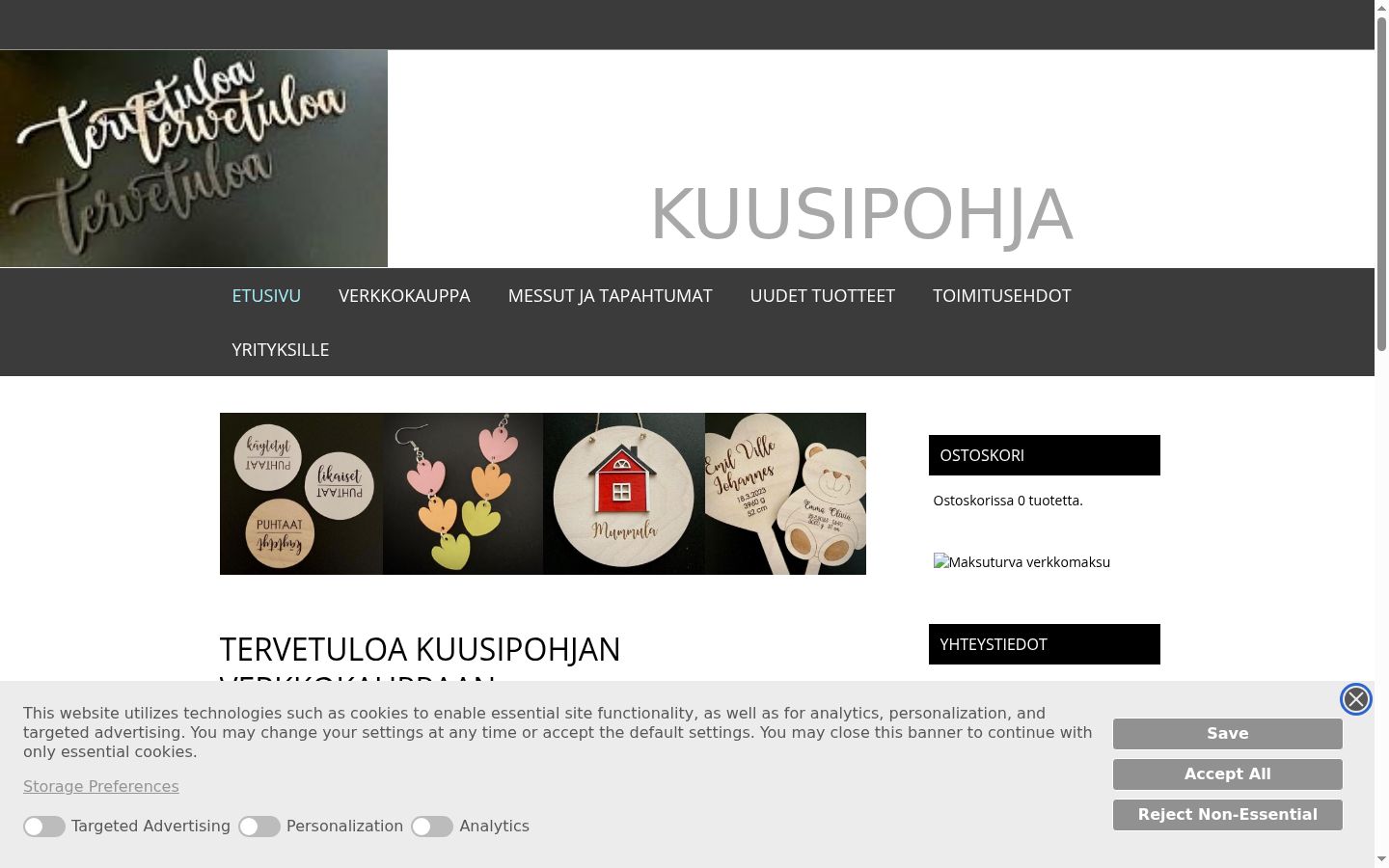 Screenshot of the consent banner shown before any interaction