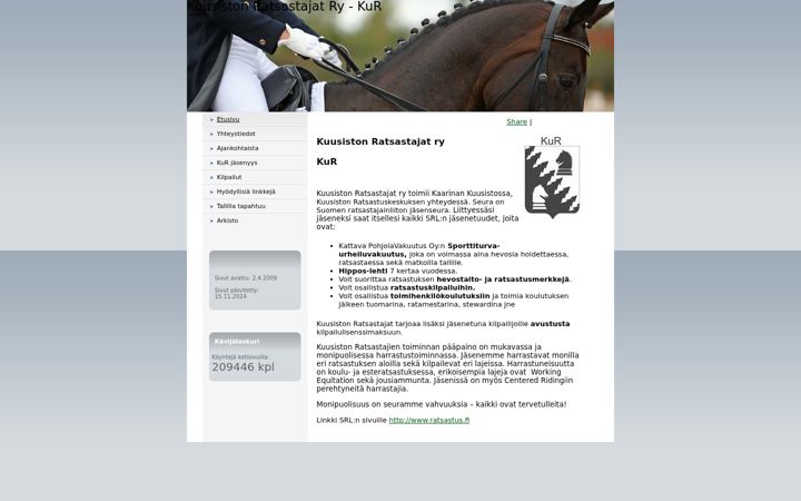 Screenshot of kuusistonratsastajat.com