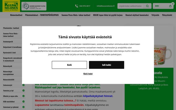 Screenshot of kuusnelonen.fi