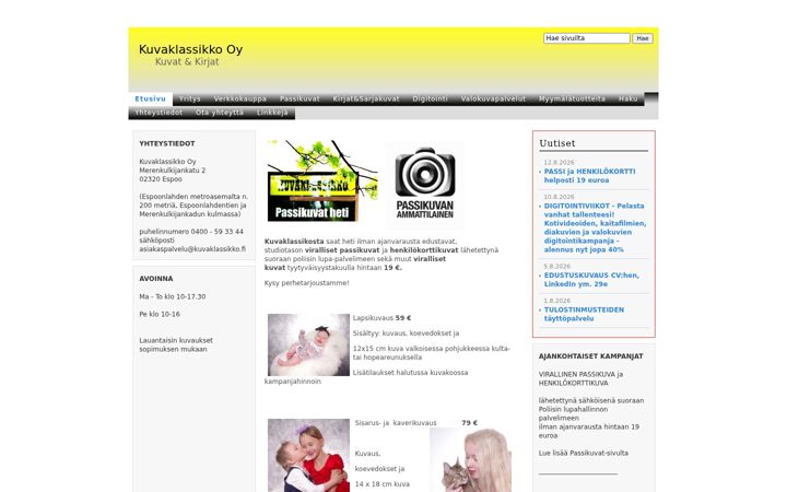 Screenshot of kuvaklassikko.fi