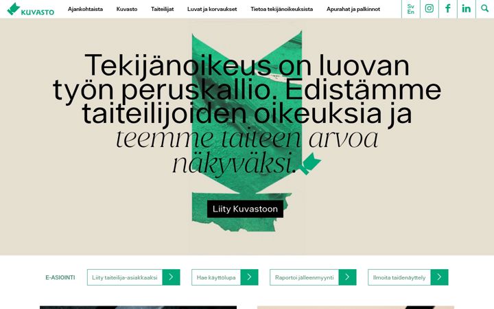 Screenshot of kuvasto.fi