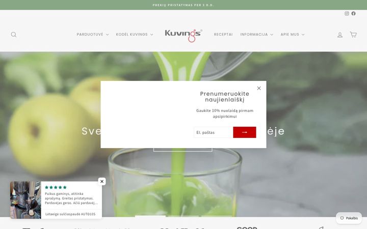Screenshot of kuvings.lt