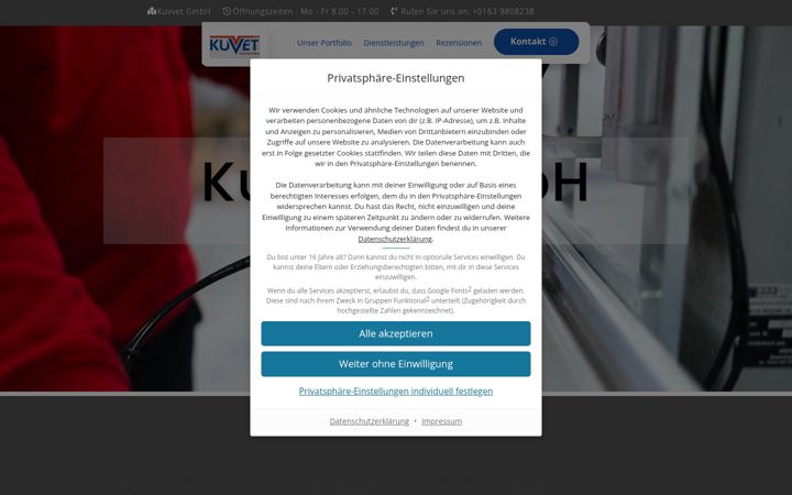 Screenshot of kuvvet-gmbh.de