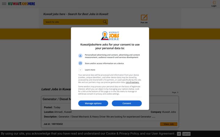 Screenshot of kuwaitjobshere.com