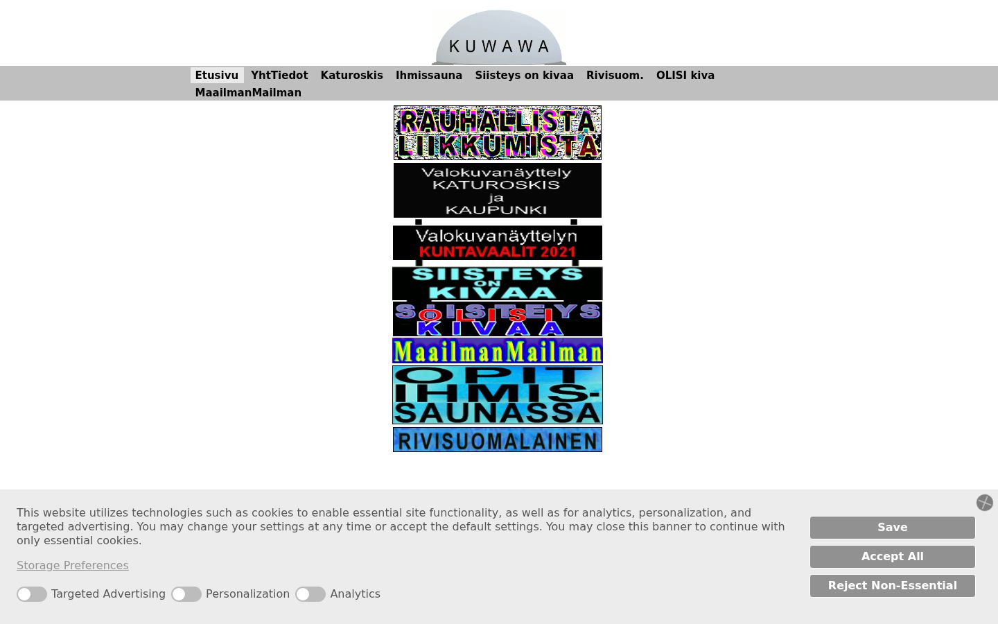 Screenshot del banner di consenso mostrato prima di qualsiasi interazione