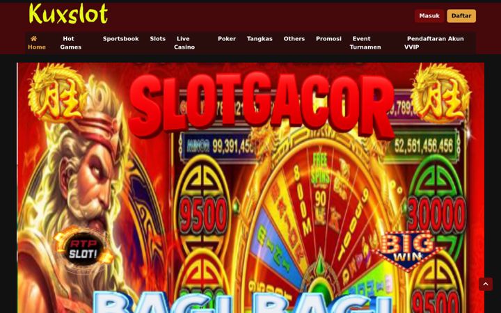 Screenshot stránky kuxslot.com