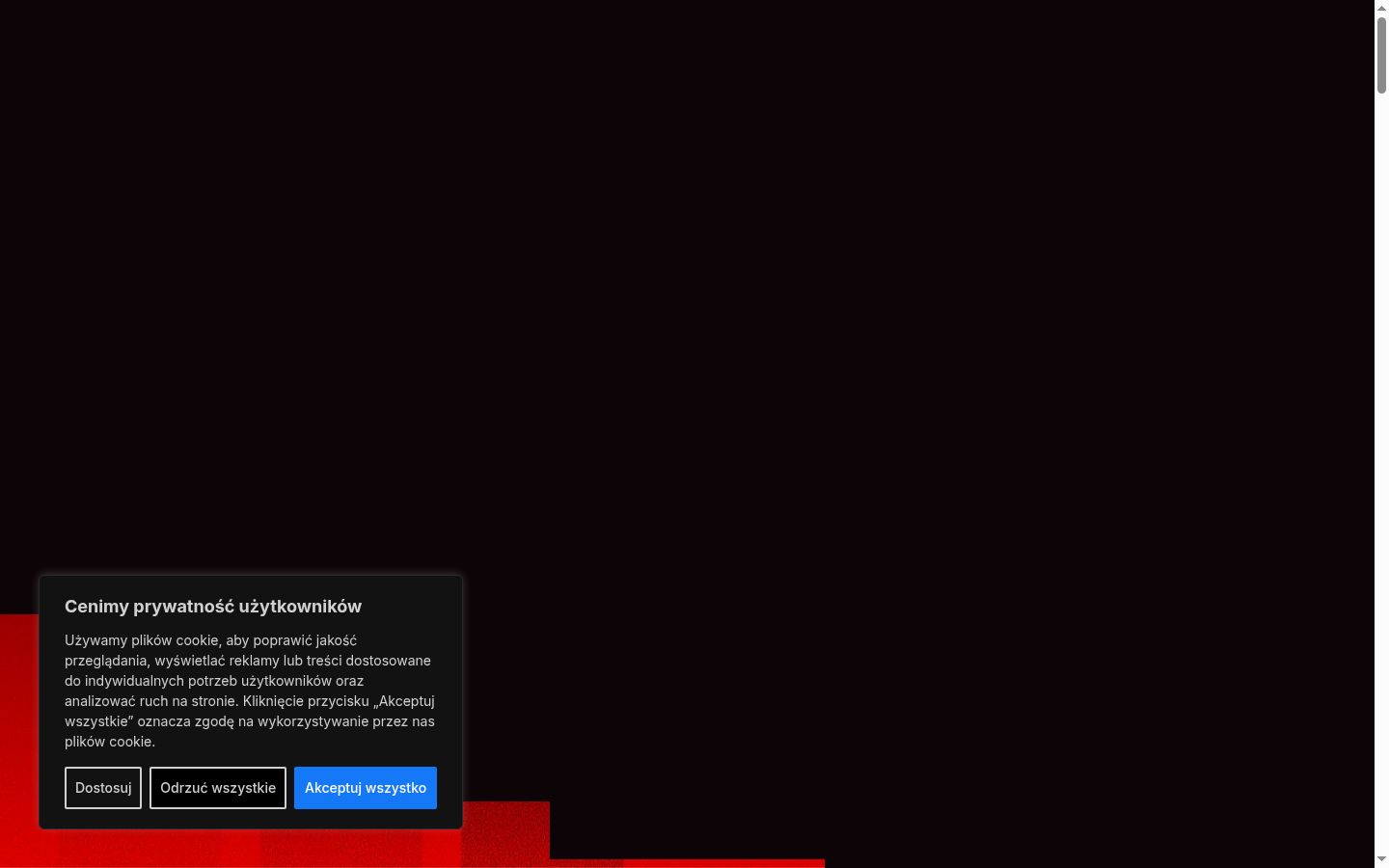 Screenshot del banner di consenso mostrato prima di qualsiasi interazione
