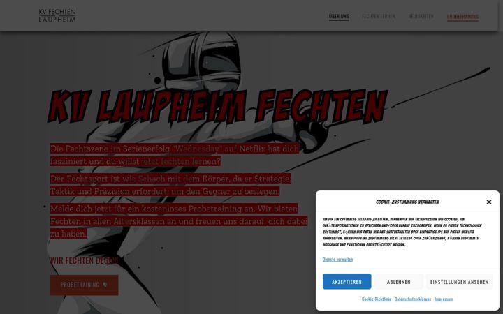 Screenshot of kv-laupheim-fechten.de