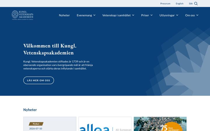 Screenshot of kva.se