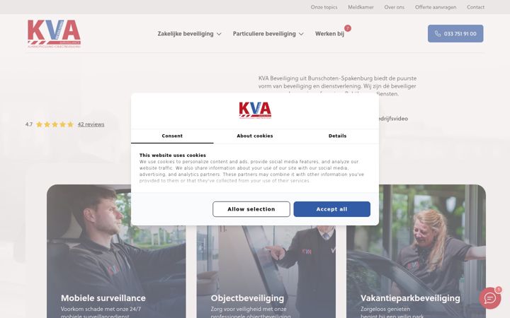 Screenshot of kvabeveiliging.nl