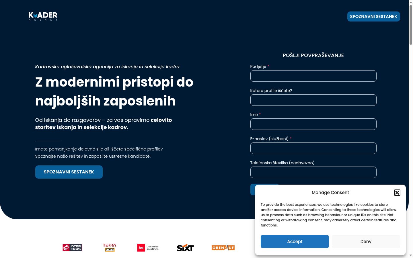 Zrzut ekranu banera zgody wyświetlanego przed jakąkolwiek interakcją